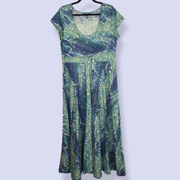 Chaps 100% Cotton Foliage Maxi Dress - Picture 5 of 8